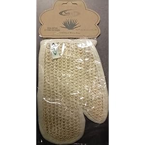 3 Pack of Sisal Cotton Mitt Glove Bath Peeling Smart W/Terry (W/Thumb) Anti Cellulite (Pack of 3)