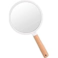 SVS ONLINE Wooden Handheld Beauty Makeup Mirror Set of 1 - Round 10.5 inch & Square 12 Inch - Hand Mirror, Salon Mirror, Dressing(Round Mirror)