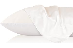 ‎LILYSILK LilySilk 19 Momme Seidenkissenbezug 100% Maulbeerseide Uniseite aus Baumwolle mit Reißverschluss Haar- und Hautpflege Seidenbezug für Kopfkissen 1 Stück(Elfenbein,40×60cm)