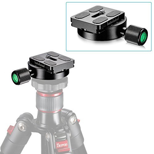 Neewer 10080470 55 mm universelle Schnecken Drehknopf Klemme mit 50 mm Schnellwechselplatte fr Stativkopf
