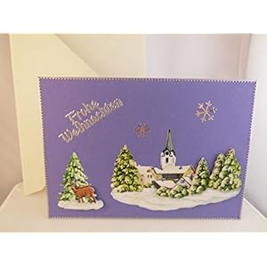 3D Weihnachtskarte Frohe Weihnachten Handmade