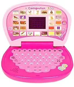 New Edition Educational Electronic Computer for Learning ABC and 123, Kids Laptop with LED Display and Music, Multi Color