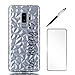 Produktbild Samsung Galaxy S9+/S9 Plus Hülle + Panzerglas JINCHANGWU Schutzhülle Cover Transparente TPU Silikon Handyhülle Bling Kristall Glitzer Tasche Etui +Touchstift + Displayschutzfolie, Be Happy