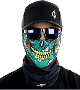 Jonty Polyester Reuseable Skull Face Tube Mask (Multicolor, Without Valve) for Kids & Adults