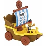 Jake y los piratas - Barco navega y corre, figura Jake con accesorios (Mattel BGM30)