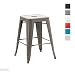 Produktbild 1x Stuhl Hocker Metall Barhocker Grau Industry Design Farbwahl Küchenstuhl STAPELBAR Esszimmerstuhl Retro