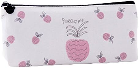 Fablcrew Pencil Case Bag Creative Pineapple Patten Bag Holder Canvas Stationery for School Office