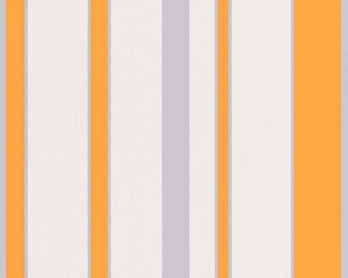 Schöner Wohnen Vliestapete New Simplicity, Streifentapete, grau, orange, weiß, 947222 - 2