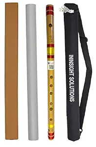Ininsight Solutions Flute/Bansuri Scale C Natural 19 Inches Polished Bamboo With Carry Bag
