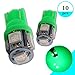 Produktbild Grandview 10 X 501 LED Birne T10 5-SMD 5050 Super Helle 194 168 2825 Keil LED Auto Lichter Quelle Ersatzlampen Armaturenbrett Innenleuchten Seitenleuchten Fußraum Handschuhfach/boot / Ladung (Grün)