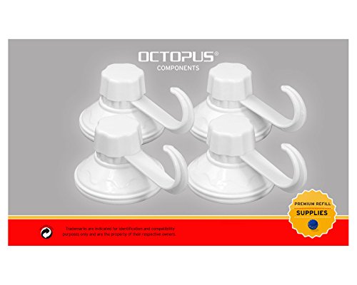 4x WinHook universal Saugnäpfe mit Haken, belastbar bis 3kg je Saugnapf, 4er Pack