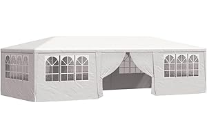 vidaXL Carpa Profesional para Fiestas con Paredes, Cenador para Bodas Acampada, Toldo Resistente al Agua, Carpa de Jardín Terraza, Blanco