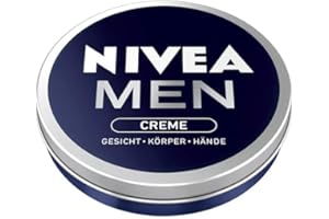 ‎NIVEA NIVEA MEN Creme pflegende Hautcreme für intensive Feuchtigkeit,Hautpflege für Männer ideal für Körper, Gesicht und Hände, leichte Formel mit Vitamin E (30 ml)