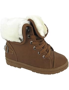 NEU DAMEN KUNSTPELZ PROFILSOHLE DAMEN WINTER STIEFELETTEN TURNSCHUHE SCHUHE GR. EU 36-41