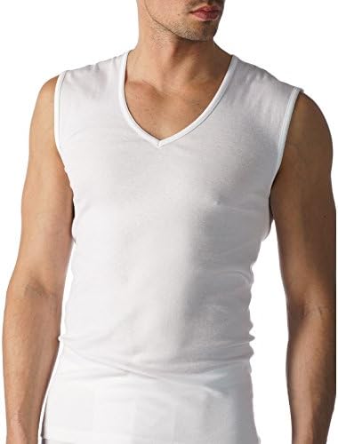 Mey 49137-101 Men's Casual Cotton White Solid Colour Tank Vest Top Medium (Brand Size 5)