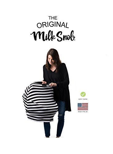 AS SEEN ON SHARK TANK The Original Milk Snob Infant Car Seat Cover and Nursing Cover Multi-Use 360° Coverage Breathable Stretchy B&W Signature Stripes