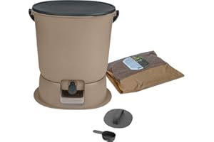 SKAZA EXCEEDING EXPECTATIONS. Skaza Composteur Bokashi Essential 15,3L +1Kg Brain+Base-Capuccino