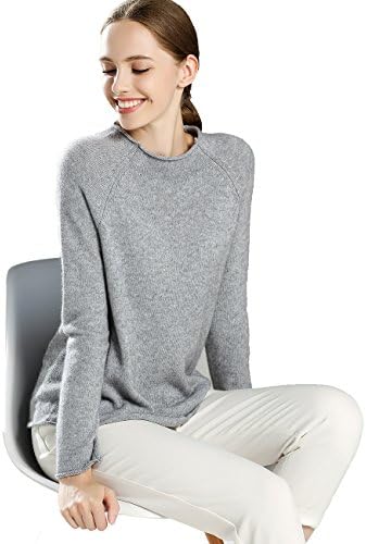 Xiouli Women's Long Sleeve Boat Neck Cashmere Sweater Pullover 18U9946 (S,gray)