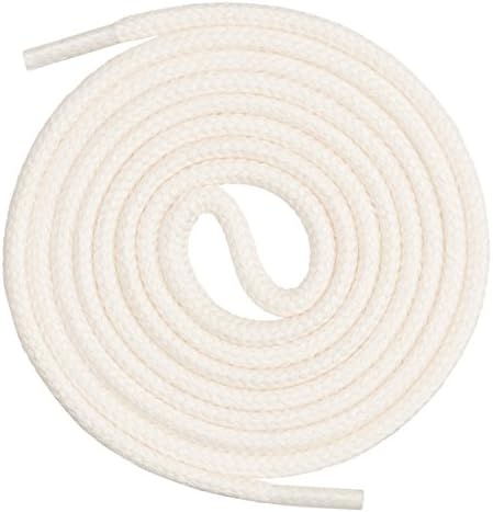 Mount Swiss© premium shoelace, round laces made of 100% cotton, tear-resistant, diameter 3 mm - 4 mm, 12 colours, length 45 - 200 cm., Adult (Unisex), Ms-sb-01, ecru