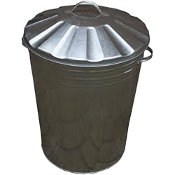 Apollo Gardening Ltd Poubelle en métal galvanisé avec couvercle 90 l