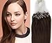 Grade A 100% Pre Bonded Micro Ring Easy Loop Remy Human Hair Extensions 4# Dark Brown,0.5g/s 18inch