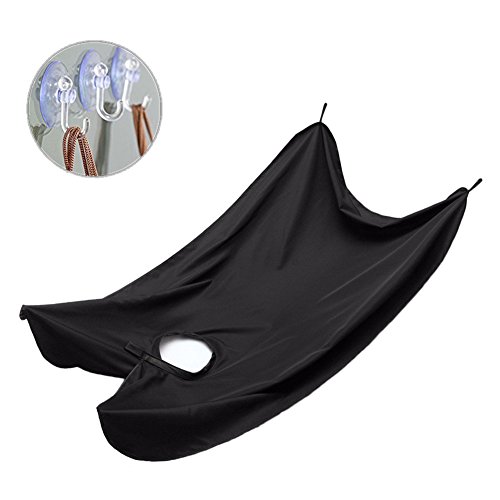 BeYself Bart Schürze für Bartgestaltung Beard Apron Cape und Professionelle Kamm Rasieren – Bart Lätzchen für Schneiden des Bartes und Sauberes – Schwarz - 5