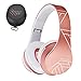 Price comparison product image PowerLocus Bluetooth Over-Ear Headphones, Wireless Stereo Foldable Headphones Wireless and Wired Headsets with Built-in Mic, Micro SD/TF, FM for iPhone/Samsung/iPad/PC (Rose Gold)
