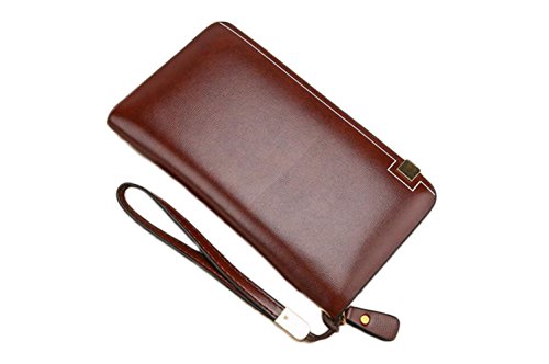 Preisvergleich Produktbild Herrenbrieftasche Casual Business Handtaschen Große Kapazität Herren Handtaschen Lange Brieftaschen Kupplung,Red-OneSize