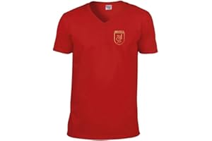 Cyclops Print Liverpool Football LiverBird Crest Design V-Neck T_Shirt Mens RED