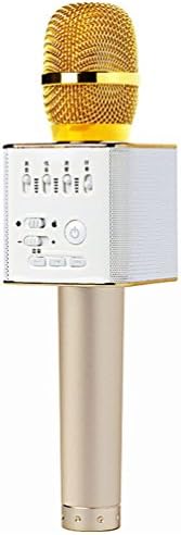 Wireless Bluetooth Portable Handheld Speaker Karaoke Player Q9 Microphone Singing Record Home KTV Outdoor Party Mini KTV Bluetooth Mobile Phone Speaker Karaoke Mic for Ios/Android Smartphone/Tablet Compatible (gold)