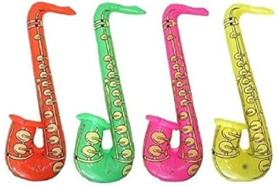 ALUNA 4pcs Inflatable Blow Up Saxophones Party Fun Accessories for Birhday,Karaoke Hen Party