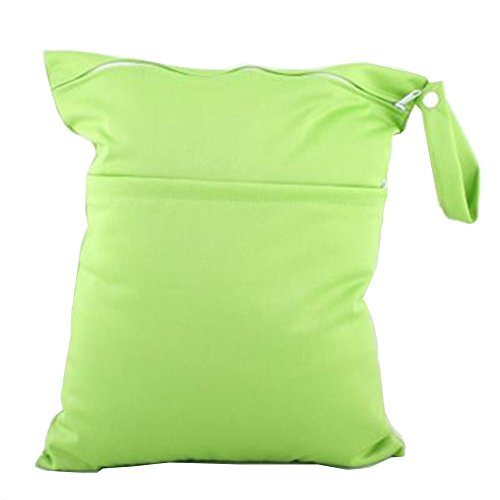NovoGifts 2PCS/Pack Large Baby Travel Wet and Dry Cloth Diaper Organizer Bag Waterproof Washable Reusable 14x11.5"