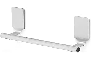 Compactor Toallero magnético corto, Color plata, Fabricado en acero inoxidable, Tamaño: 23.5 x 4.5 x 6.5 cm, Soporta hasta 1.1 kg, RAN7846