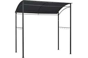 vidaXL Gazebo per Barbecue 215x150x220 cm Antracite in Acciaio