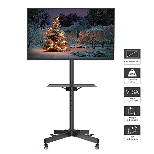 1home Chariot Mobile d'affichage à la Maison de bâti de Support de Plancher de Chariot de TV pour 23"- 55" Plasma/LCD/LED
