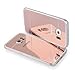 Produktbild Spiegel Handy Silikon Hülle TPU Back Case Schutzhülle transparent pink für "Samsung Galaxy S6 Edge" Cover Schale Tasche Bumper