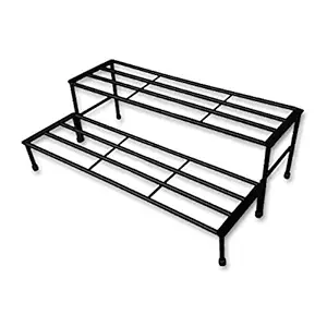 Raj Iron Lands Heavy Duty 2 in 1 Step with Rubberized Base Indoor Outdoor Flower Pot Plant Stand 29 inches (2.5 Feet) Length Floor Rack for Home Garden Balcony Living Room Decor Set