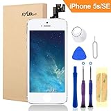 🥊【Komplettes Display Ersatz Set】Alle zubehörteile werden geliefert für iphone 5s/SE display reparaturset. Es beinhaltet einen Retina-Bildschirm inklusive Glas, LCD, Touchscreen, ein hochpräzises Werkzeugset.
