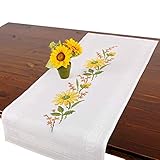 ★ El tamaño de los productos es de aprox. 40x100 cm. El mantel es de 100% poliéster y el hilo de bordar, de 100% algodón