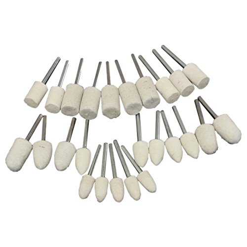 Filz-Polierwerkzeug - TOOGOO(R)25-tlg Filz-Polierstifte set Polierset Satz Polierspitzen Wolle ? 3mm fuer Dremel
