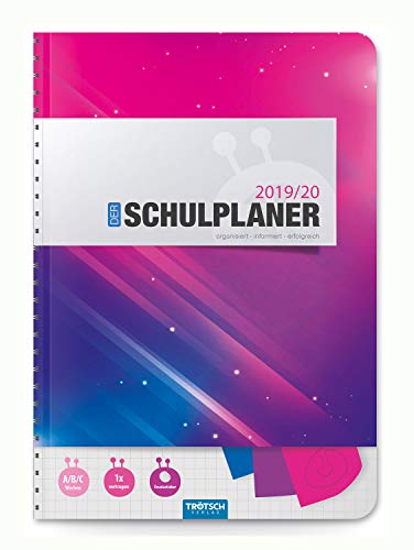 Trötsch Verlag 201932 - Schulplaner 2019/2020, pink, DIN A5, mit Stickern