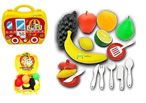 FunBlast Plastic Realistic Fruit Toy for Kids Pretend Play Toy for Girls Kitchen Toy for Kids -22 Pcs, Multi color