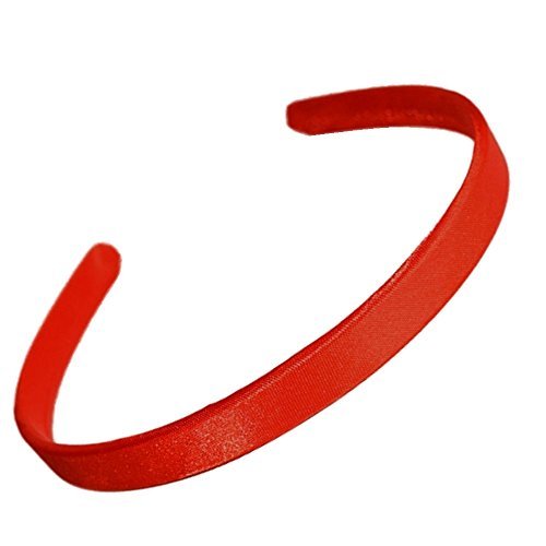 1.5cm (0.6") Wide Red Satin Covered Alice Hair Band Headband