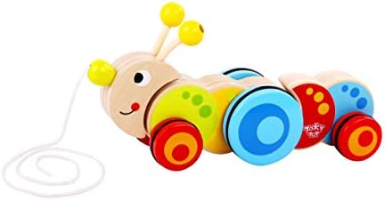 Pull Along Caterpillar Wooden Pull Toy, Creeping Caterpillar *Premium Quality* Sameday Dispatch - TKC419-S3