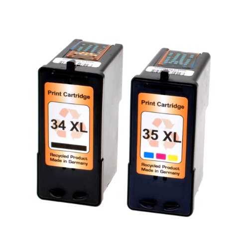 Set Tintenpatronen für Lexmark 34 + 35 - Schwarz + farbig, kompatibel zu 18C0034 18C0035