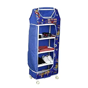 Archana Nhr Plastic Folding Kids Almirah (Blue, 5 Shelf)