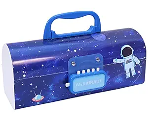 Toyshine Pencil Box with Code Lock Pen Case Large Capacity Multi-Layer Multi-Function Storage Bag Secret Compartment Pencil Box - Space Blue