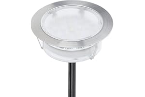 CHNXU LED Deck Lights, Pack of 1 x 80mm Large Cool White Led Ground Lights Outdoor Low Voltage IP67 2.5W Waterproof Drive Over Lights