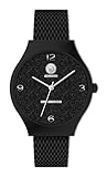 Twilight Fashion Glitter Design Quartz Magnet Uhr schwarz Magnetschmuck Armbanduhr Breo nickelfrei allergiefrei Energetix 4you 2165 im Schmuckpouch