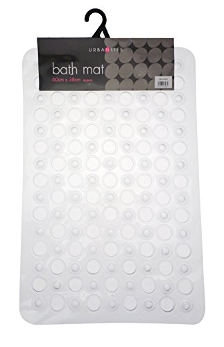 Century Mills Non-Slip Clear Bath Mat 38cm x 60cm PVC With Suckers To Help Non- Slipping